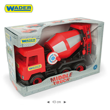 Bétonnière rouge 38 cm middle truck dans une boîte