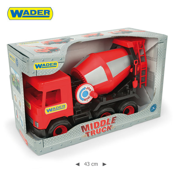 Bétonnière rouge 38 cm middle truck dans une boîte