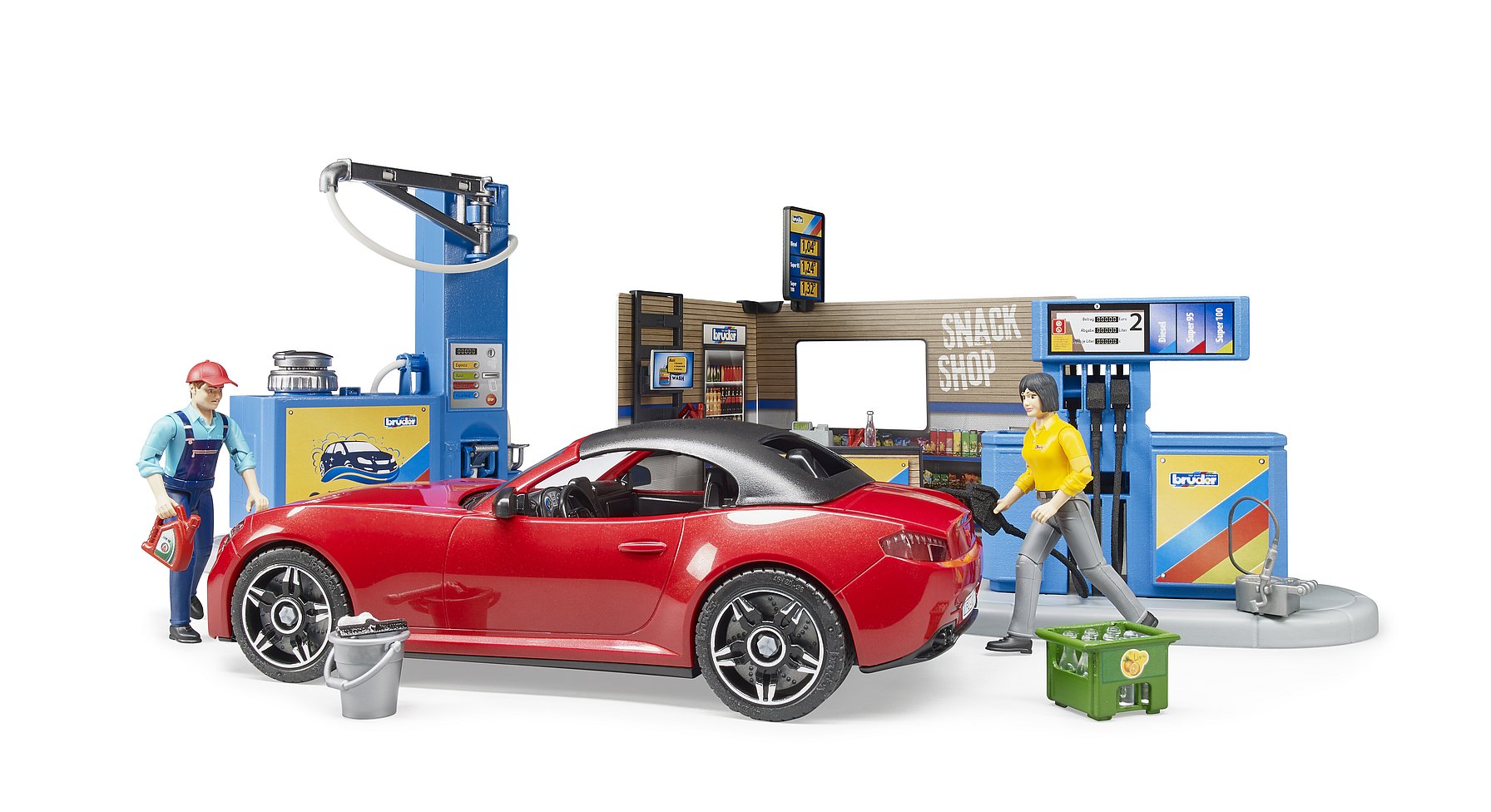 Station-service et station de lavage auto BRUDER 1:16, 62111