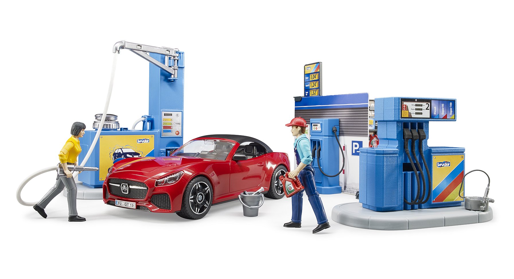 Station-service et station de lavage auto BRUDER 1:16, 62111