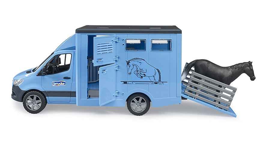 Transporteur d'animaux BRUDER MB Sprinter avec 1 cheval, 02674