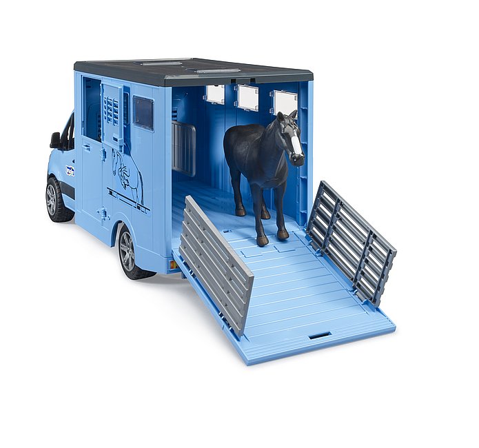 Transporteur d'animaux BRUDER MB Sprinter avec 1 cheval, 02674