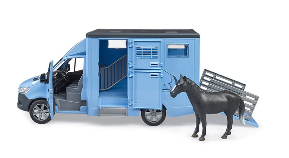Transporteur d'animaux BRUDER MB Sprinter avec 1 cheval, 02674
