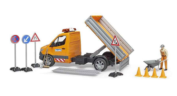 BRUDER MB Sprinter municipal vehicle including light and sound module, driver and accessories, 02677
