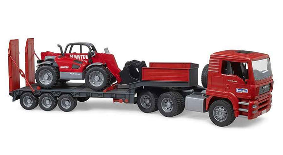 BRUDER 1:16 MAN TGA low loader truck with telescopic loader MLT 633, 02774