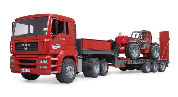 BRUDER 1:16 MAN TGA low loader truck with telescopic loader MLT 633, 02774