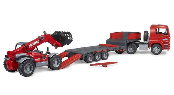 BRUDER 1:16 MAN TGA low loader truck with telescopic loader MLT 633, 02774