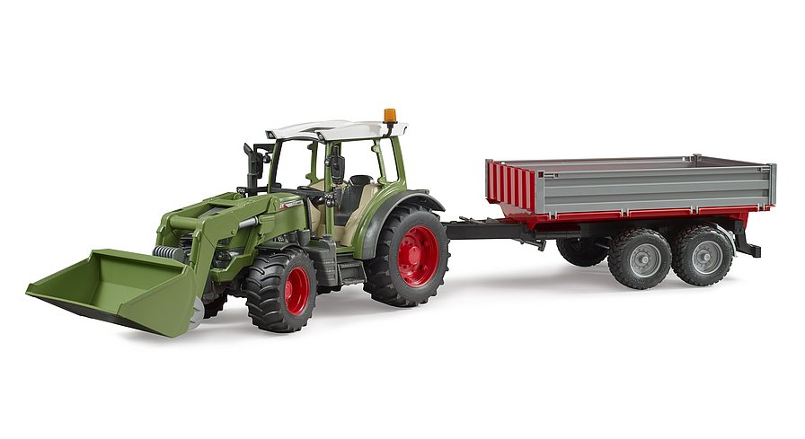 Tracteur bruder fendt vario 211 à l'échelle 1:16 avec chargeur frontal et remorque basculante 02182
