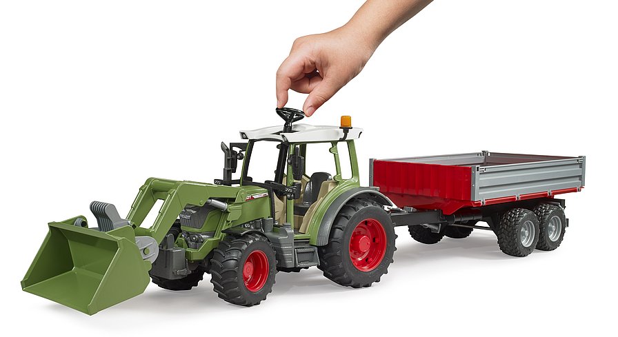 Tracteur BRUDER Fendt Vario 211 à l'échelle 1:16 avec chargeur frontal et remorque basculante, 02182