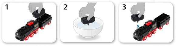 BRIO battery-operated steaming train, 33884