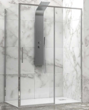 Cabine de douche LEA 400 110x90 x200 cm profilé chromé