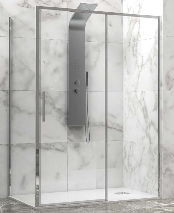 Cabine de douche LEA 400 140x75 x200 cm profilé chromé