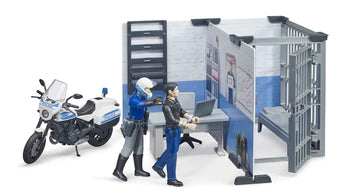 BRUDER 1:16 police station with police motorcycle, 62732