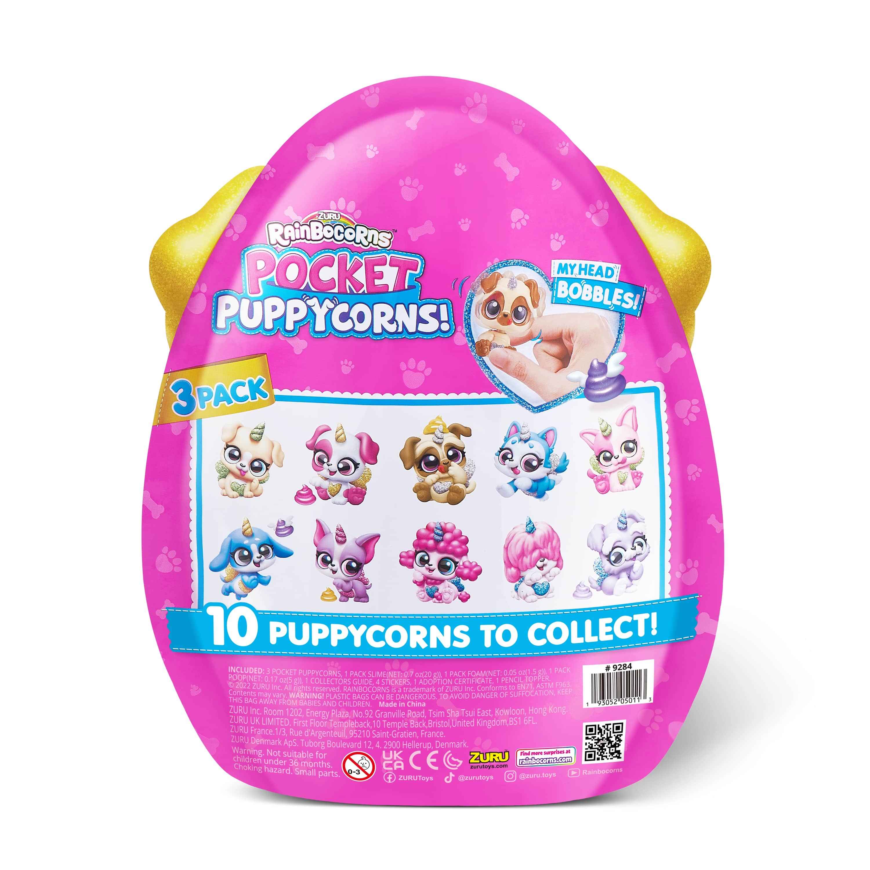 Figurine RAINBOCORNS avec accessoires Pocket Puppycorn, 1 série 10 accessoires, 9284