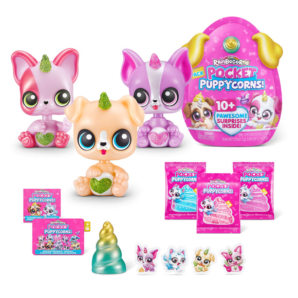 Figurine RAINBOCORNS avec accessoires Pocket Puppycorn, 1 série 10 accessoires, 9284