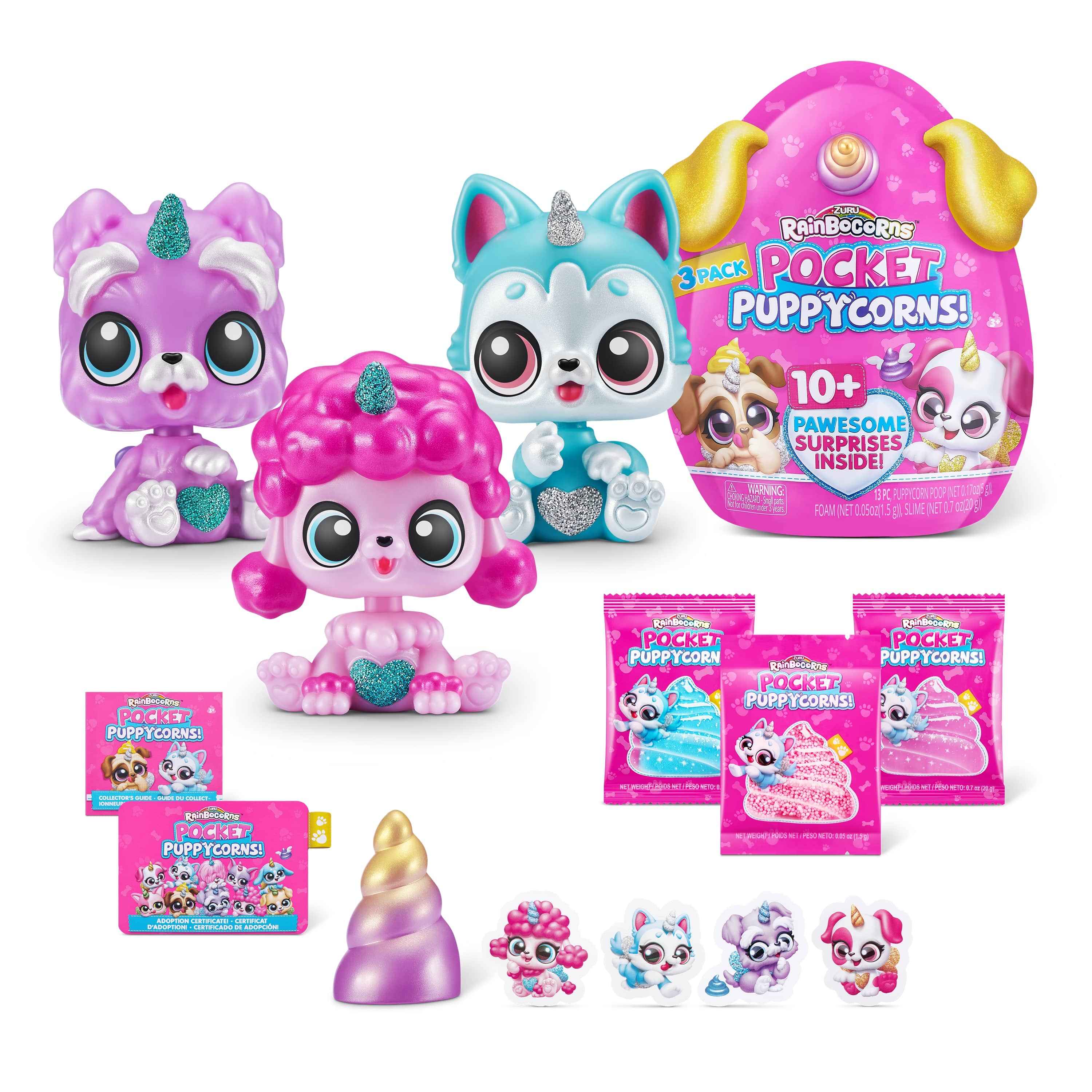 Figurine RAINBOCORNS avec accessoires Pocket Puppycorn, 1 série 10 accessoires, 9284
