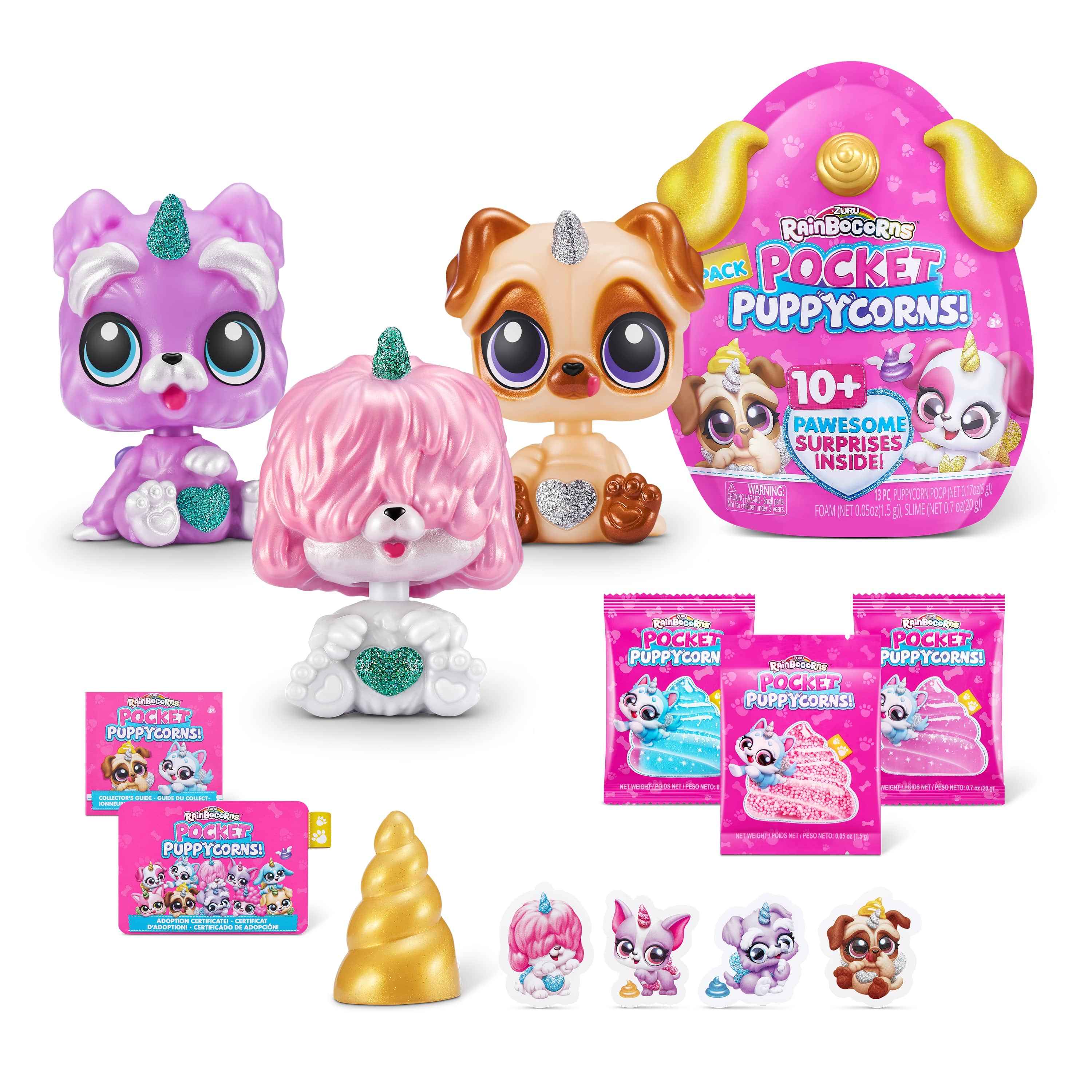 Figurine RAINBOCORNS avec accessoires Pocket Puppycorn, 1 série 10 accessoires, 9284