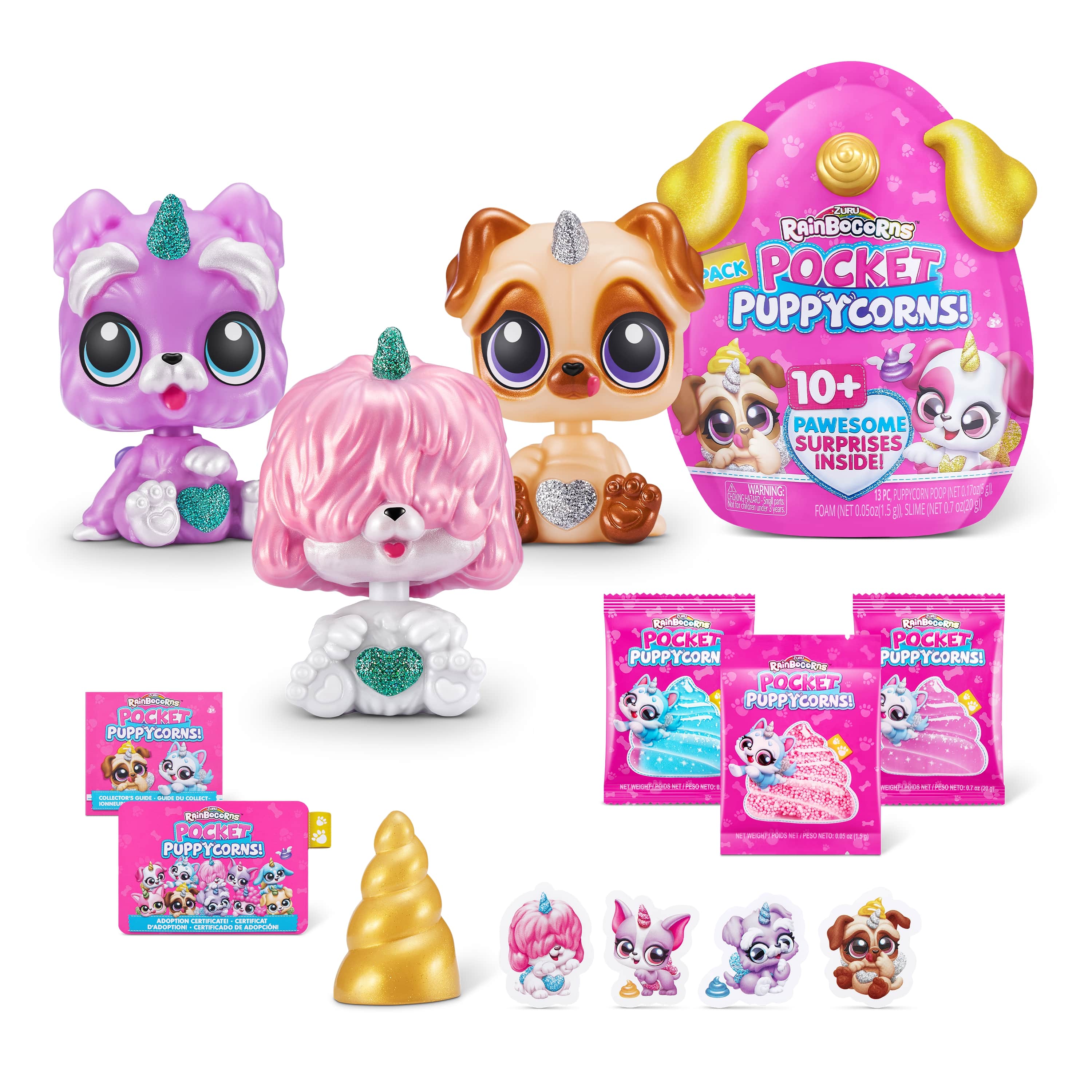 Figurine RAINBOCORNS avec accessoires Pocket Puppycorn, 1 série 10 accessoires, 9284