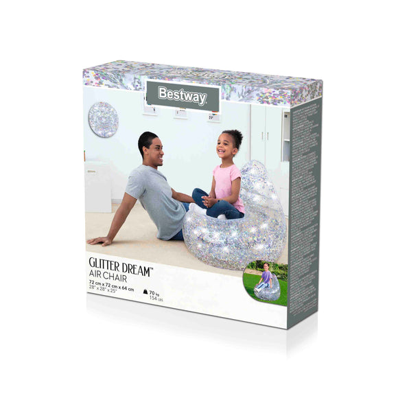 Inflatable Glitter Armchair 72 x 72 x 64 cm Bestway 75105