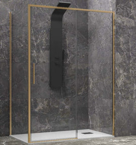 Cabine de douche LEA 400 110x80 x200 cm profilé doré