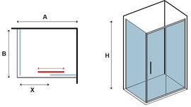 Cabine de douche LEA 400 110x90 x200 cm profilé doré - 0
