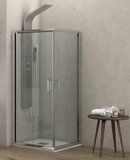 Cabine de douche carrée NEW FLORA 100 100x100 x180 cm profilé chromé-1