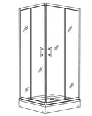 Cabine de douche carrée NEW FLORA 100 100x100 x180 cm profilé chromé-4