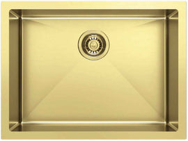 Évier à encastrer 1 bac en acier brossé doré LOVIA 60x45 cm