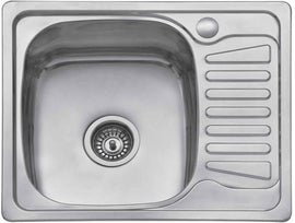 Évier 1 bac + 1 égouttoir en acier inoxydable CASA 58x48 cm