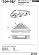 Porte-savon d'angle CYTRO en laiton chromé 23x13x3 cm