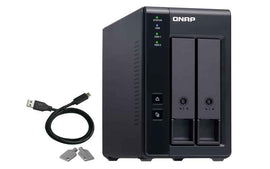 QNAP 2 Bay USB Type-C Direct Attached Storage with Hardware RAID | TR-002 | Micro | 6 GB | Black