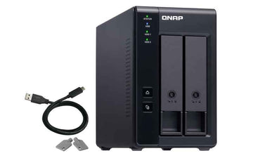 QNAP Disque dur externe 2 baies USB Type-C avec RAID matériel | TR-002 | Micro | 6 Go | Noir