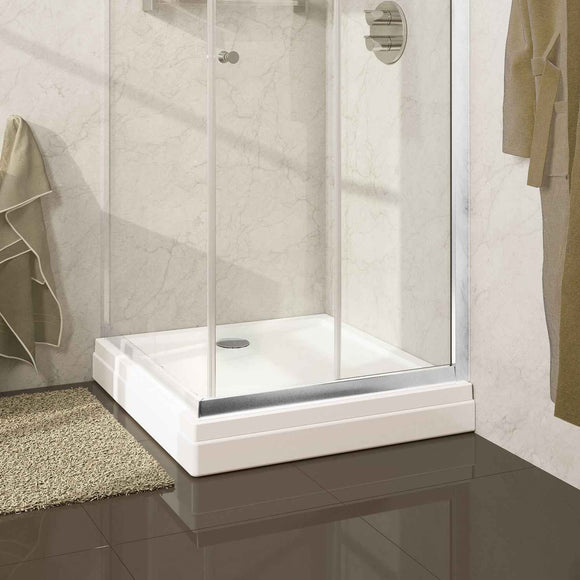 Receveur de douche carré RIHO DAVOS 249 80x80x4,5 cm, avec pieds et tablier