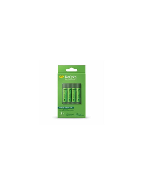 Chargeur de batterie gp b421 avec 4 piles aaa rechargeables 2100 mah 12 v vert ue