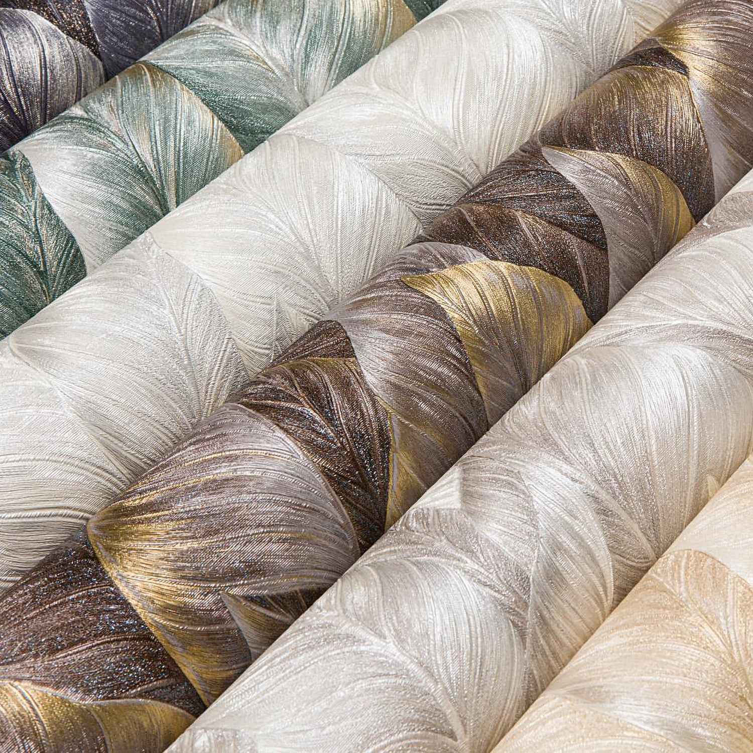 Papier peint gaufré EDEM 420ST27 papier peint intissé gaufré à chaud légèrement texturé avec un dessin nature scintillant blanc gris-clair argent 10,65 m2
