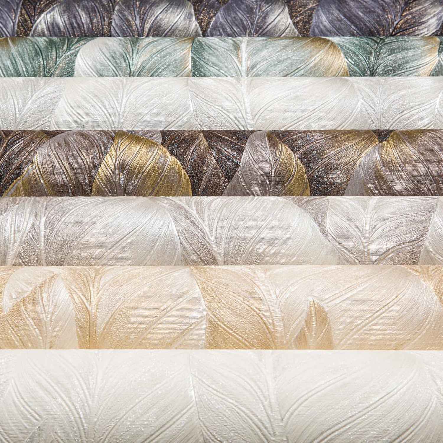 Papier peint gaufré EDEM 420ST27 papier peint intissé gaufré à chaud légèrement texturé avec un dessin nature scintillant blanc gris-clair argent 10,65 m2