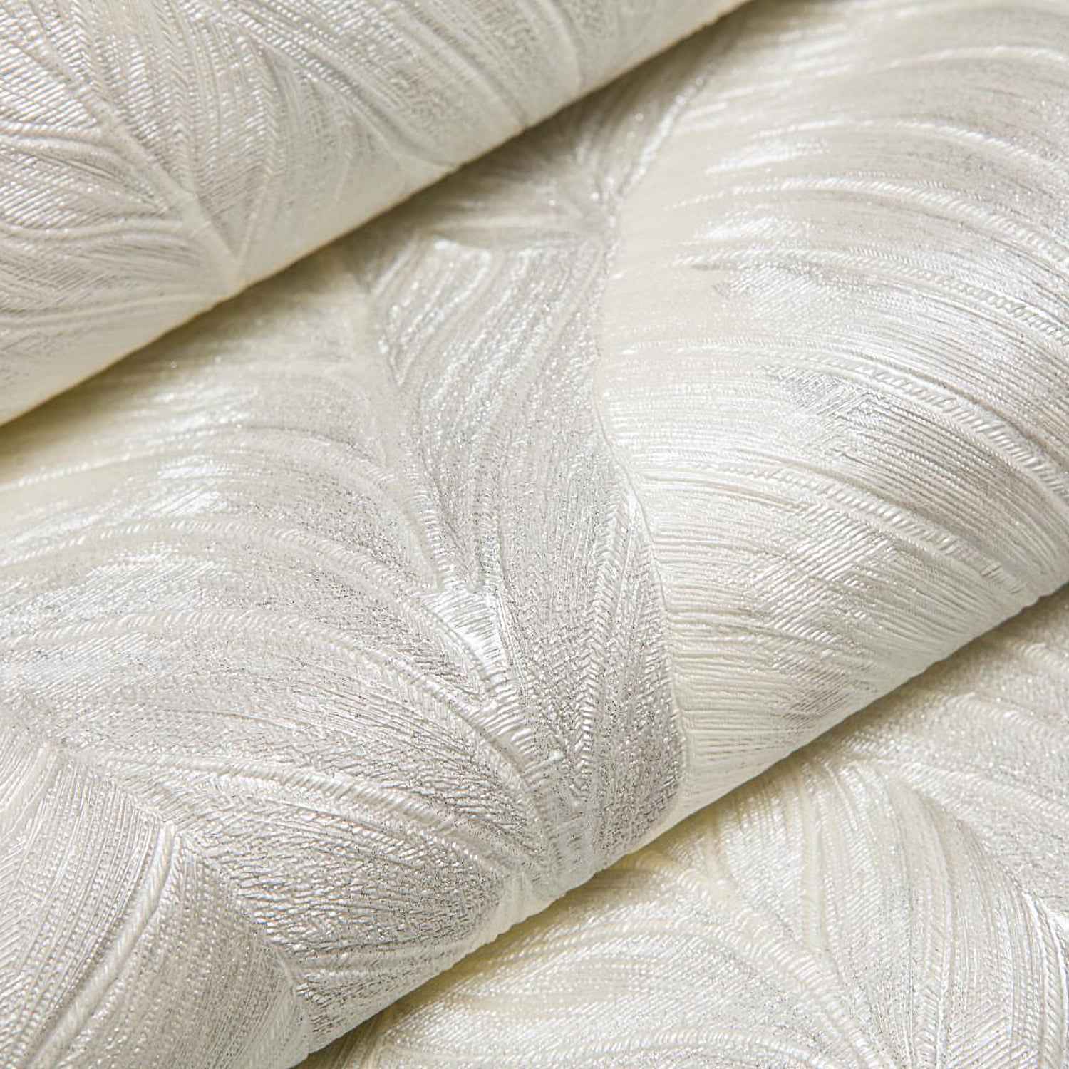 Papier peint gaufré EDEM 420ST27 papier peint intissé gaufré à chaud légèrement texturé avec un dessin nature scintillant blanc gris-clair argent 10,65 m2