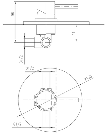 Mitigeur douche encastrable SEINA en laiton rose gold brossé 15 cm