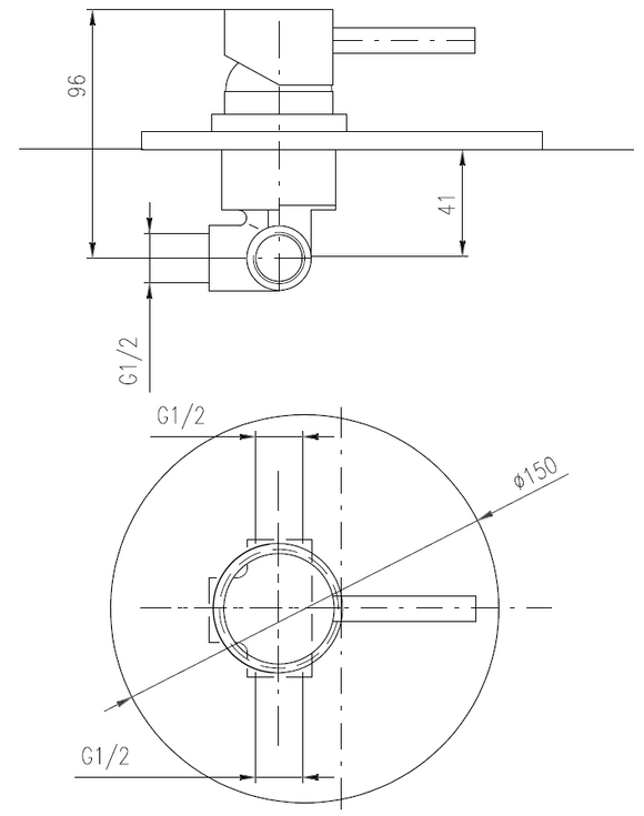 Mitigeur douche encastrable SEINA en laiton rose gold brossé 15 cm
