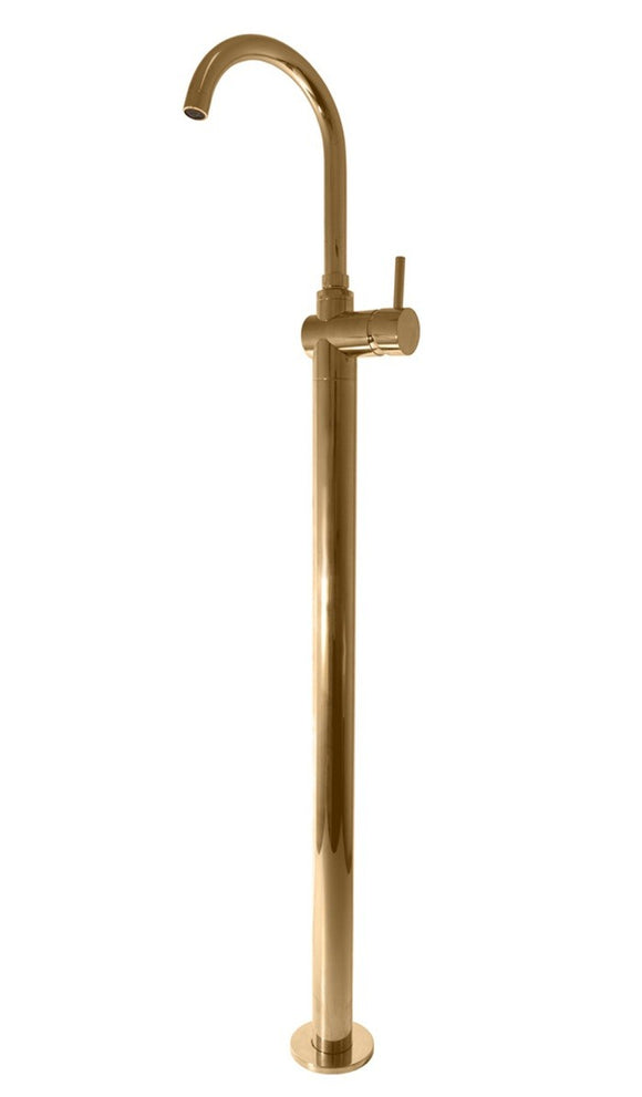Mitigeur lavabo sur pied SEINA en laiton doré H. 115 cm