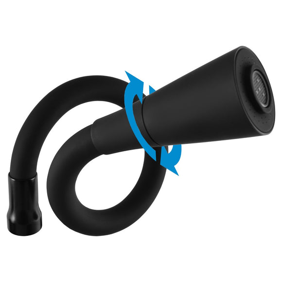 Mitigeur évier mural flexible à mémoire de forme SEINA en laiton noir