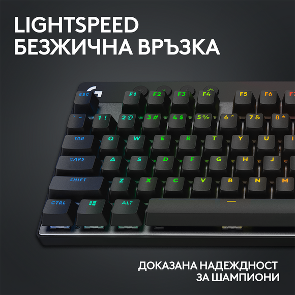 TASTATURI Logitech - gaming G PRO X TKL LIGHTSPEED Mechanical Gaming Keyboard - BLACK - US INTL - TACTILE "920-012136" (timbru verde 0.8 lei)