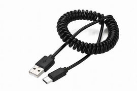 Kabelis Gembird USB Male - USB Type C Male Coiled 0.6m Black