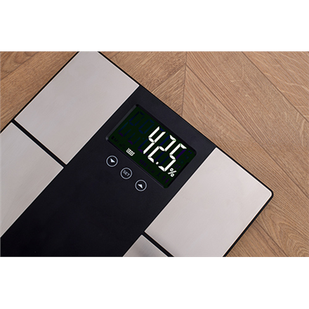 Adler | Pèse-personne avec analyseur | AD 8165 | Poids maximal (capacité) 225 kg | Précision 100 g | Mesure de l'indice de masse corporelle (IMC) | Acier inoxydable/Noir