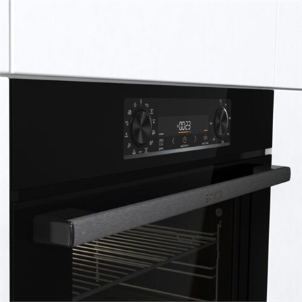 Gorenje  four  bos6737e06fbg  77 l  multifonction  ecoclean  commande mécanique  fonction vapeur  convection  hauteur 595 cm  largeur 595 cm  noir