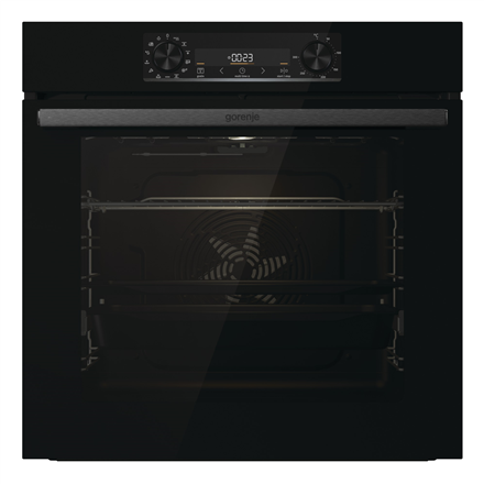Gorenje  four  bos6737e06fbg  77 l  multifonction  ecoclean  commande mécanique  fonction vapeur  convection  hauteur 595 cm  largeur 595 cm  noir
