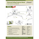 SUNNE by Elite Screens stropní držák pro projektory/ bílý/ vzdálenost od stropu 135 mm/ šíře projektoru až 500 mm-2