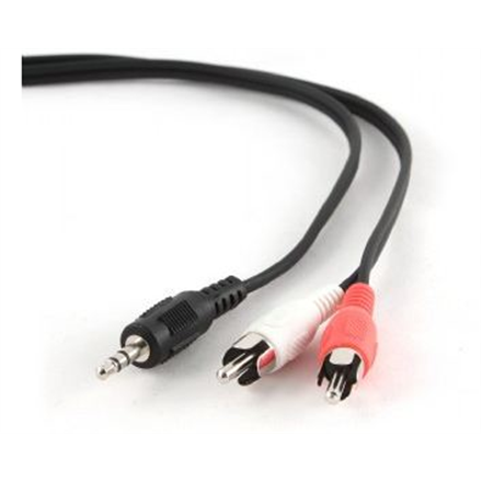 Câble audio Gembird 1,5 m, 3,5 mm/2 x RCA, M/M, noir, rouge, blanc