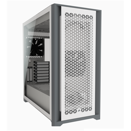 Corsair  boîtier pc  icue 5000d  fenêtre latérale  blanc  atx  alimentation incluse non incluse  atx