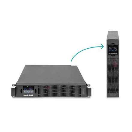 Zasilacz awaryjny UPS Online Rack 19" LCD, 2000VA/2000W, 4x12V/9Ah, 8xC13, USB, RS232, RJ45